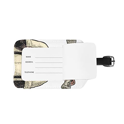 Etiqueta de bagagem Monkey Money Ears bolsa de couro PU bolsa viagem etiqueta bagagem conjunto de 2