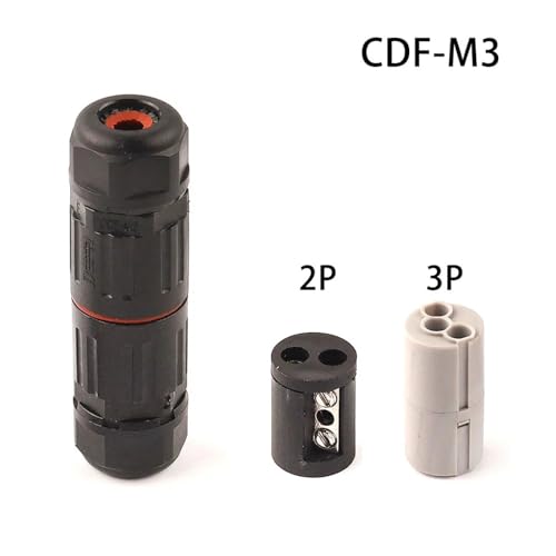 Bloque de terminales IP68 conector recto de 3 pines para cable eléctrico exterior 5