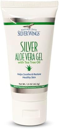 Natural Path Silver Wings 200ppm Silver with Aloe Vera Gel and Tea Tree Oil - Soothing Skin Care - 1.5 oz