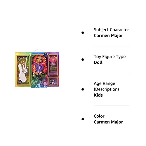 Rainbow High Rockstar Fashion Doll 2 Complete Outfits & Rockband Essentials, Carmen Major Only #TOP3