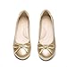 Dream Pairs Girls Dress Shoes Fashion Bow Slip On Ballet Flats KFL216 Gold Size 4 Big Kid