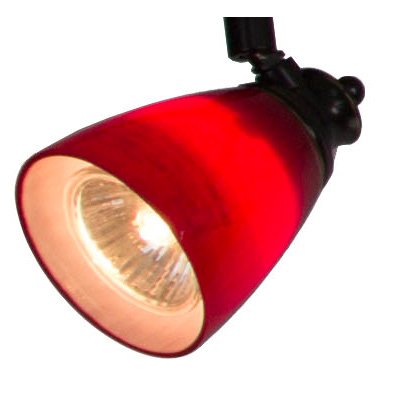 Direct-Lighting 3 Lights Adjustable Track Lighting Kit - Dark Bronze Finish - Red Glass Track Heads - GU10 Bulbs Included. D268-23C-DB-BRED - Thumbnail 5