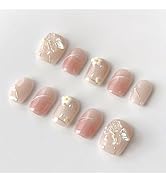 Amazon | LemiVibe·「胡蝶ノ夢」ネイルチップ ショート 短め ピンク