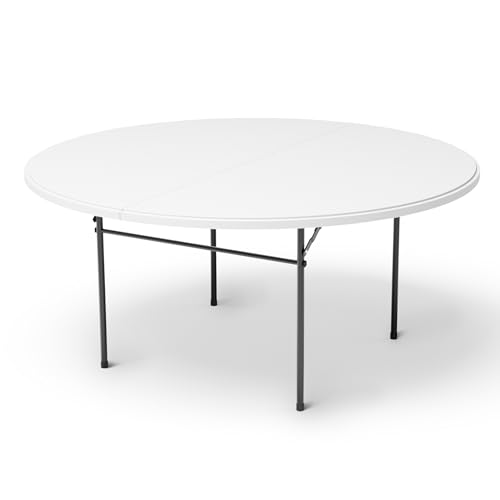 Ortus Collective Heavy Duty 48 Round Foldable Table 550lb Capacity Sturdy Folding Design for Camping Picnic Party Dining