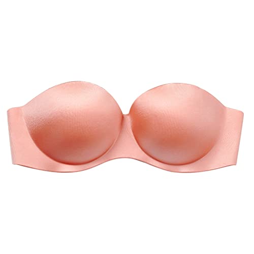 Bustier - Conjunto de sujetador para mujer, sin correa para el hombro, bonito parche en la espalda y el pecho, sexy, cómodo sujetador para coleccionar, traje esclavo para mujer, Rosa., 34