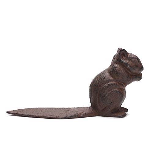 Cast Iron Squirrel Door Stopper Cute Chipmunk Heavy Sturdy Floor Stop Home Art Decor PTWQ006