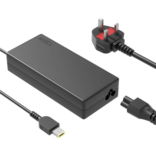 135W Laptop Charger for Lenovo Y700 Y40-70 Y50-70 Y50-80 Y70-80 Legion Y520 ThinkPad T450P T460p T530 T550P T560P T15p P15v IdeaPad Gaming 3 X1 Extreme ThinkPad Dock ThinkCentre/ideacentre All-in-One