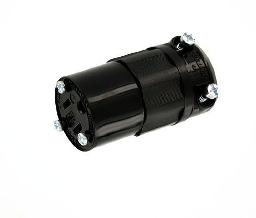 Leviton 20 Amp, 125Volt, Connector, Industrial Grade, Straight Blade, Grounding, All Black, 5369-B, Black by Leviton - Used condition - US$13.27
