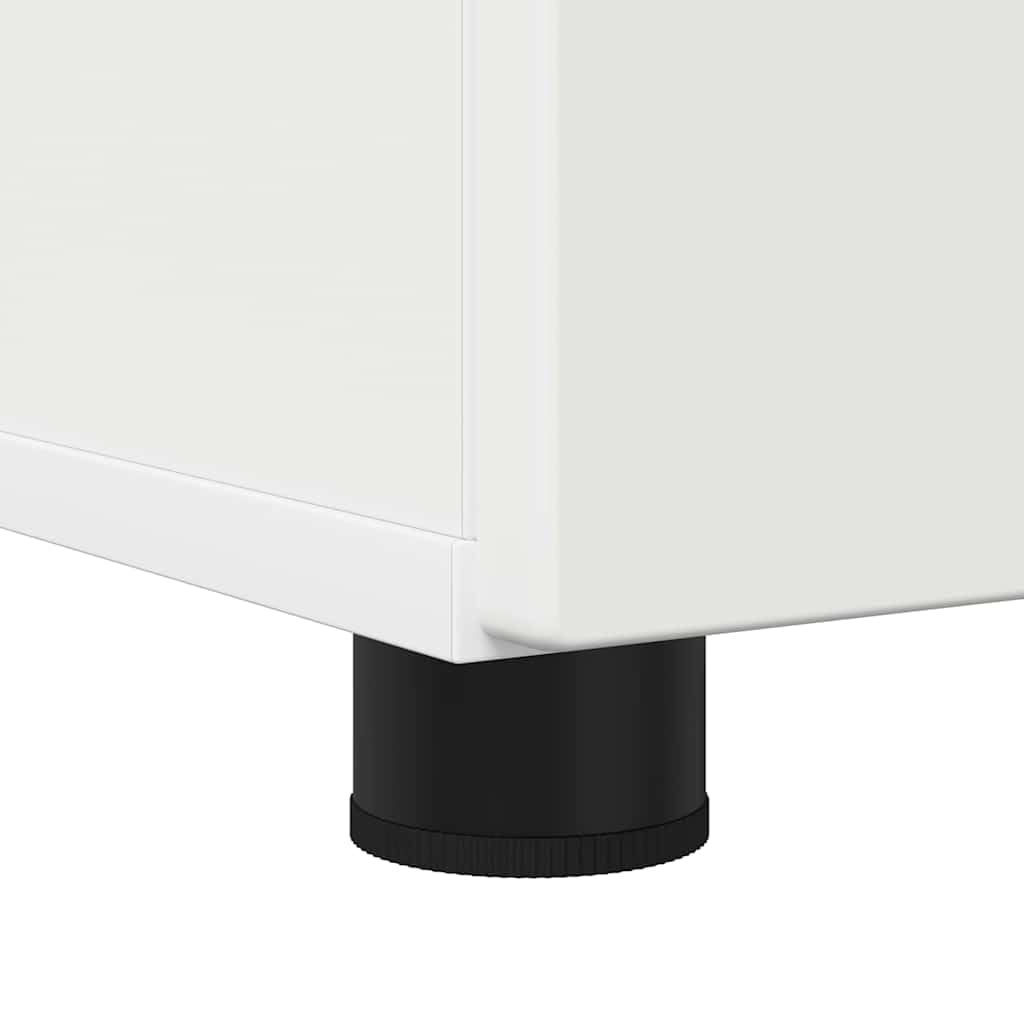 vidaXL Szafka Łazienkowa z przechowywaniem Biały 30 x 35 x 95 cm, Nowoczesna szafka łazienkowa, prostokątna stawiana, z drewna, kompaktowe półki, praktyczna organizacja w domu