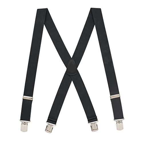 Image of Suspender Store 1.5-Inch Wide Elastic X-Back Suspenders - Nickel Pin Clips - 11 Colors & 4 Sizes Including Big & Tall