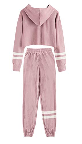 Girl's Sweatsuits Crop Tops Hoodies and Sweatpants Athletic Clothing Lounge Sets2