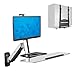 Mount-It! Sit Stand Wall Mount Workstation & Stand Up Computer Station with Articulating Keyboard Tray Arm and CPU Holder