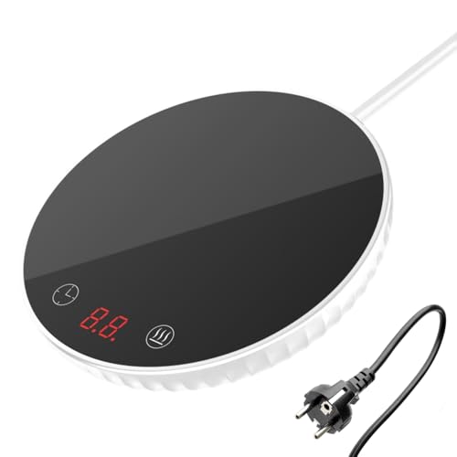 Calentador de café, calentador de tazas eléctrico, 40 ℃/55 ℃, temperatura constante automática, calentador de café con temporizador de 1 a 12 horas para calentar y calentar café, bebidas, leche, té,