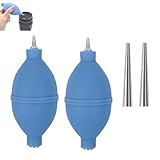 SOYUZERISH 2 Stück Teiliges Luftgebläse Kamerareiniger Druckluft Pumpe Squeeze Ball Mit langem und kurzem Mund für Präzise Staubentfernung an Objektiven Langlebig Elastisch Geeignet für (Blau)