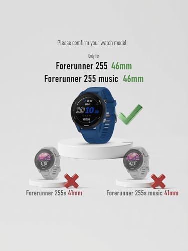 iDaPro Screen Protector for Garmin Forerunner 255/255 Music 46mm Smartwatch + Silicone Anti-dust Plugs [4 Pack] Tempered Glass Anti-Scratch Bubble-Free