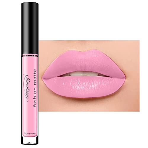 Matte Liquid Lipstick, Long Lasting Waterproof Lipstick, Lip Color Makeup, Smudge Proof Dark Red Lip Stain, Non-Stick Cup Lipgloss for Women