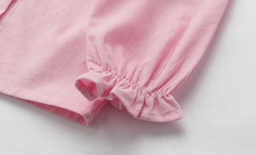 Image of Mud Kingdom Little Girls Corduroy Shirt Button Down Long Sleeve Lace Collar