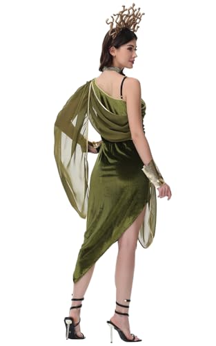 Image of Ulalaza Women's Cosplay Costume Cleopatra Greek Goddess Ancient Roman Warrior Uniform Outfit for Halloween Party