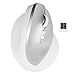 Macally Vertical Ergonomic Wireless Mouse with 2.4g RF Dongle, Comfortable 6 Button Ergo Upright Design [Reduce Wrist Strain], 800/1200/1600 DPI for Laptop, PC, Computer, Desktop, Notebook etc, White