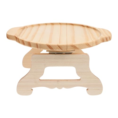 Alasum Bandeja Redonda de Bambú Plegable y Estable para Sofá Diseño Simple, Adecuado para Uso Hogar como Mesa Auxiliar