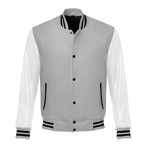 Image of Red And Black Letterman Jacket Men - Mens Black Varsity Letterman High School Baseball Bomber Jacket