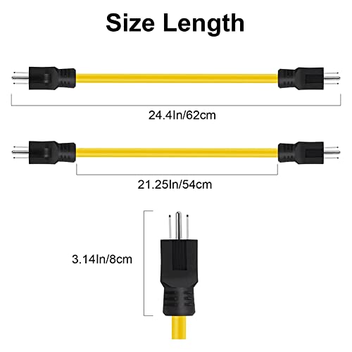 Cable de extensión macho doble 12 AWG NEMA 5-15P de 2 pies 8