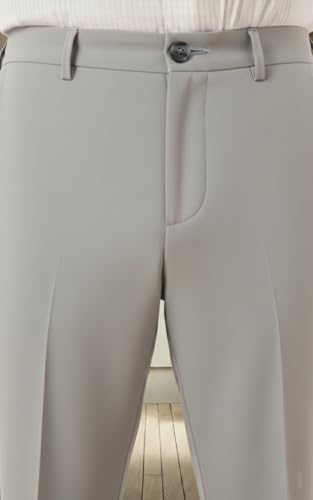 Image of SaintX Men's Premium Plus Size Formal Trousers | Regular Fit Upto 2 inch Techno Flex Waistband | Wrinkle Resistant | Stretchable Triple Blend, Easy Care Fabric | Office & Business Wear