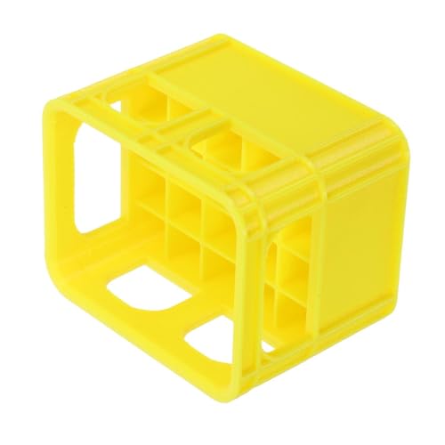 NOLITOY Estuche Organizador para Pilas AAA de Plástico Amarillo, Caja de Almacenamiento para 20 Baterías, Contenedor Compacto para Escritorio en Hogar y Oficina, Portapilas Seguro