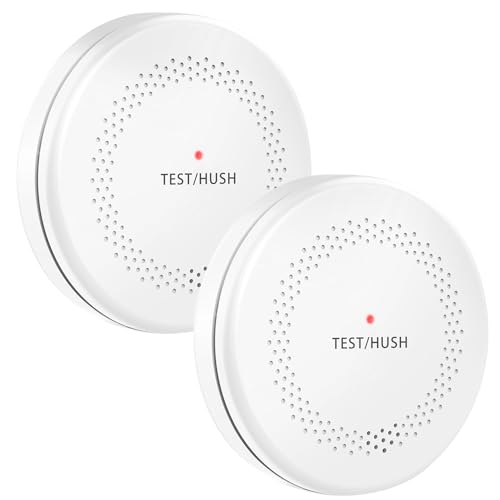Image of 2-in1 Smoke and Carbon Monoxide Detectors (Not Hardwired), 10-Year Battery Photoelectric Smoke Alarm and CO Detector with Large Test /Silence Button, 2-Pack