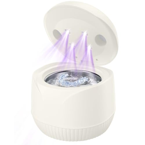 Dental Ultrasonic Retainer Cleaner Machine: 45kHz Dental Cleaning Pod with Digital Timer & 200ML...