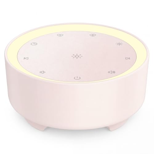 Image of Kipcush White Noise Machine for Sleeping, Baby & Adults, High-Fidelity Non-Looping Sounds, Sleep Sound Machine with Dimmable Night Light, USB Powered, Memory Function, Home, Nursery & Travel