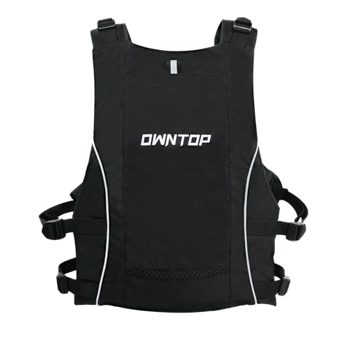 Owntop Colete de natação adulto, bolso de hidratação, jaqueta leve de caiaque para wakeboard, passei