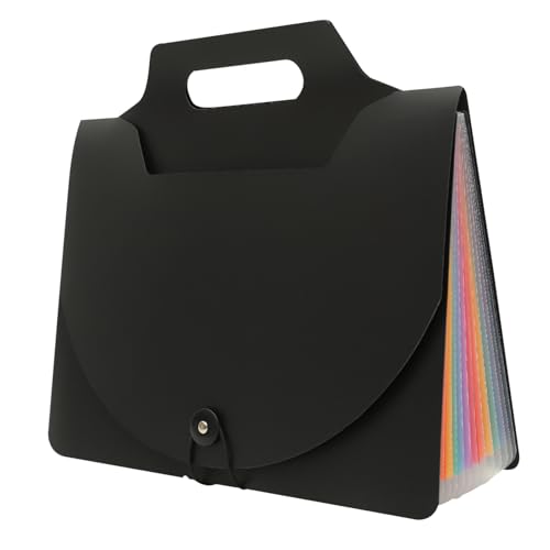 EXAOMBLE 格手提三辺封風琴式ファイルフォルダー 大容量プラスチック書類整理バッグ 収納効率化 受付フォルダ ファイルオーガナイザー オフ