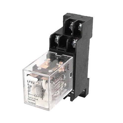 Relé de potencia DPDT 24V CA de 8 pines con enchufe para carril DIN 35mm 3