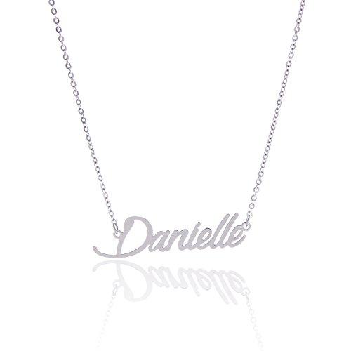 AOLO Stainless Steel Calligraphy Side Initial Necklace Danielle