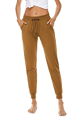 Pantalon de jogging fuselé haut de gamme taille haute coloris gingembre chaleureux