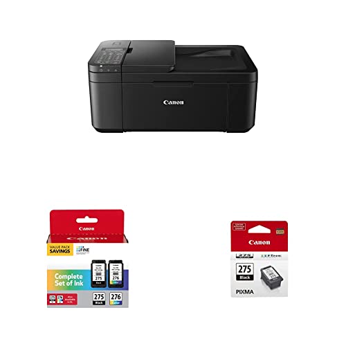 Image of Canon PIXMA TR4720 All-in-One Wireless Printer - Home Use, Auto Document Feeder, Mobile Printing, Built-in Fax - Black & Canon PG-275 /CL-276 Multi Pack & PG-275 Black Ink Tank