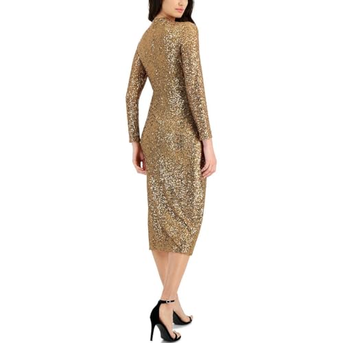 Anne Klein Womens Sequined Party Dress Midi Dress2