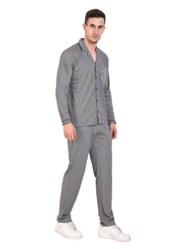 Image of Men's Cotton Blend Striped Pyjama Set Pack of 1