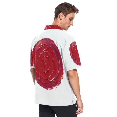 Chemise hawaïenne imprimé drapeau japonais, manches courtes légères