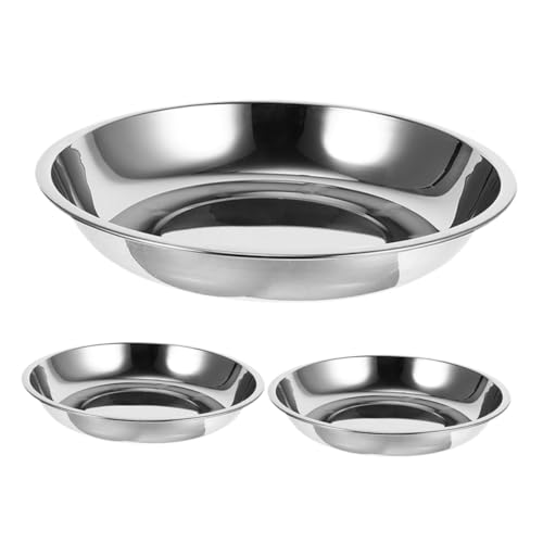 ノーブランド品 3個 ステンレス製の犬用ボウル 猫皿 隆起したキャットフードボウル 注ぐ 猫の水入れ 犬のボウル 猫ボウル 猫の自動給餌器 猫フィーダー ペットボウル ステンレス鋼 Silver