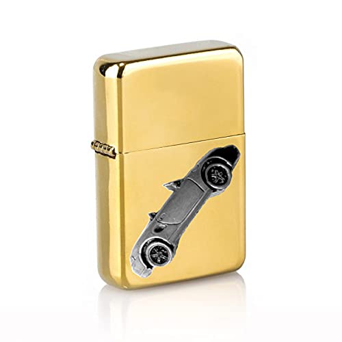 Briquet à essence Boxxster Ref192 rechargeable doré avec motif de voiture de sport allemande