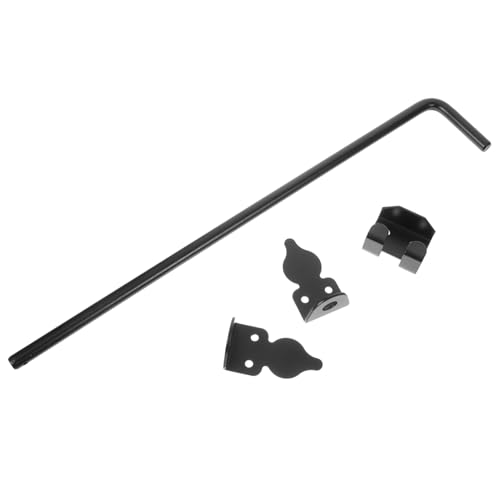 HOLIDYOYO 頑丈な厚手ゲートドロップロッド 木製門扉用耐久落とし具 黒色防錆仕上げ 簡単取付可能で左右どちらも対応 セキュリティ強化に