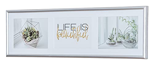 levandeo Galerierahmen 3 Fotos 13x18 Passepartout Silber Bilderrahmen...