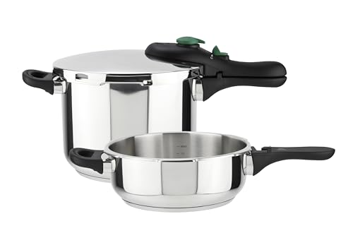 Magefesa DYNAMIC - Olla Express Rápida 3 + 6L, Acero Inoxidable 18/10, 5 Sistemas de Seguridad, Fácil Uso, Apto para Todo tipo de cocinas, Inducción