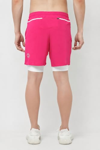 Image of TRUEREVO - 2 in 1 Running Sports Shorts for Men with Mobile Phone Pocket - Quick Dry & Lightweight Moisture-Wicking Active Wear, Gym Shorts for Men Workout - Double Layer Half Pant with Inner Tights