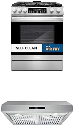 Cosmo 2-Piece Kitchen Package, 30" Freestanding Gas Range with Single Oven and 30" Under Cabinet Range Hood