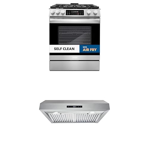 Cosmo 2-Piece Kitchen Package, 30" Freestanding Gas Range with Single Oven and 30" Under Cabinet Range Hood