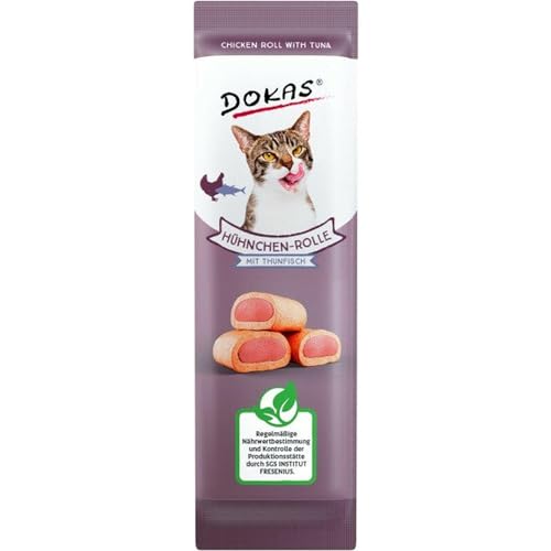 Produktbild von Dokas Hühnchen-Rolle mit Thunfisch für Katzen - 32 x 10 g
