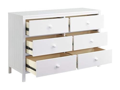 Image of Soho Baby Everlee 6 Drawer Dresser, Whitewash